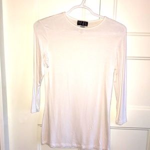 White 3/4 elbow fitted top